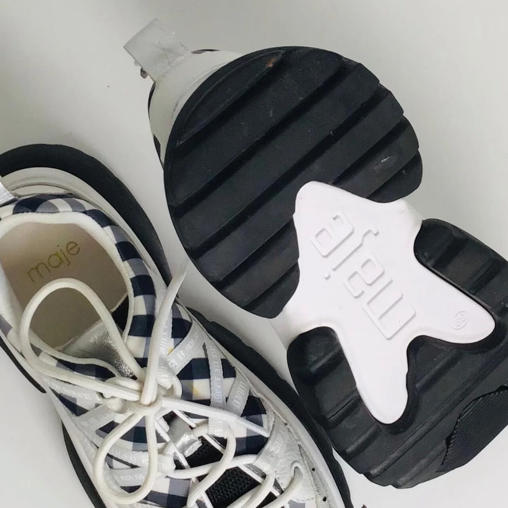 Maje W20 Checkered Black and White Sneakers